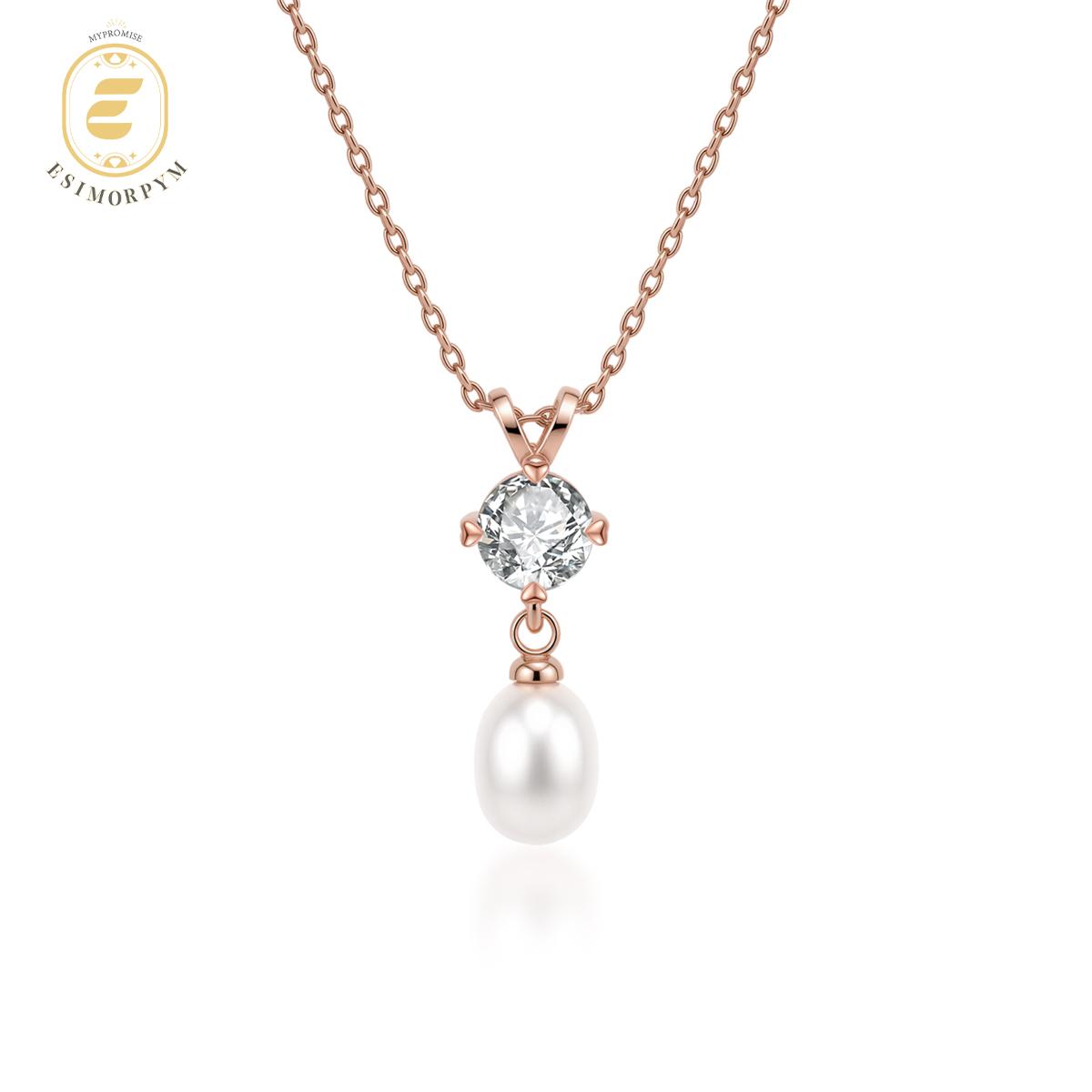 Moissanite Rose Dream Drop Pendant Necklace