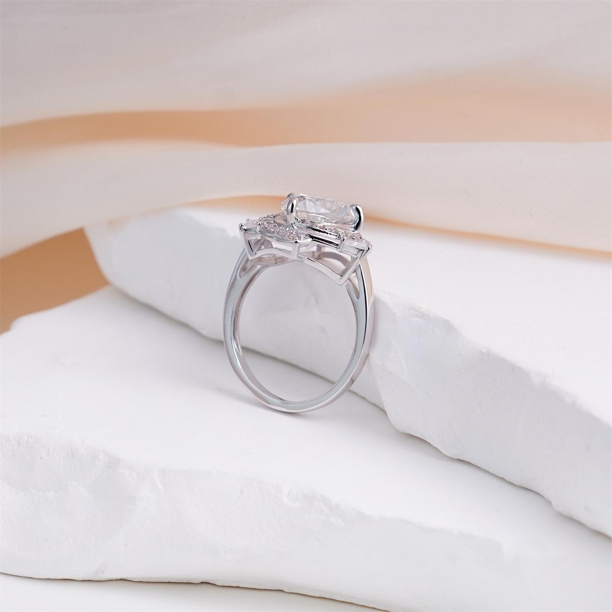 Moissanite 3ct Eye of Cosmos Halo Ring