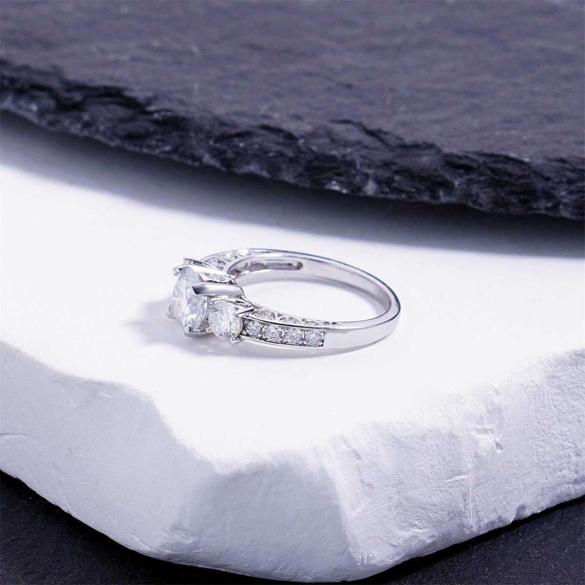 Moissanite 1.98ct Endless Love Three-Stone Ring