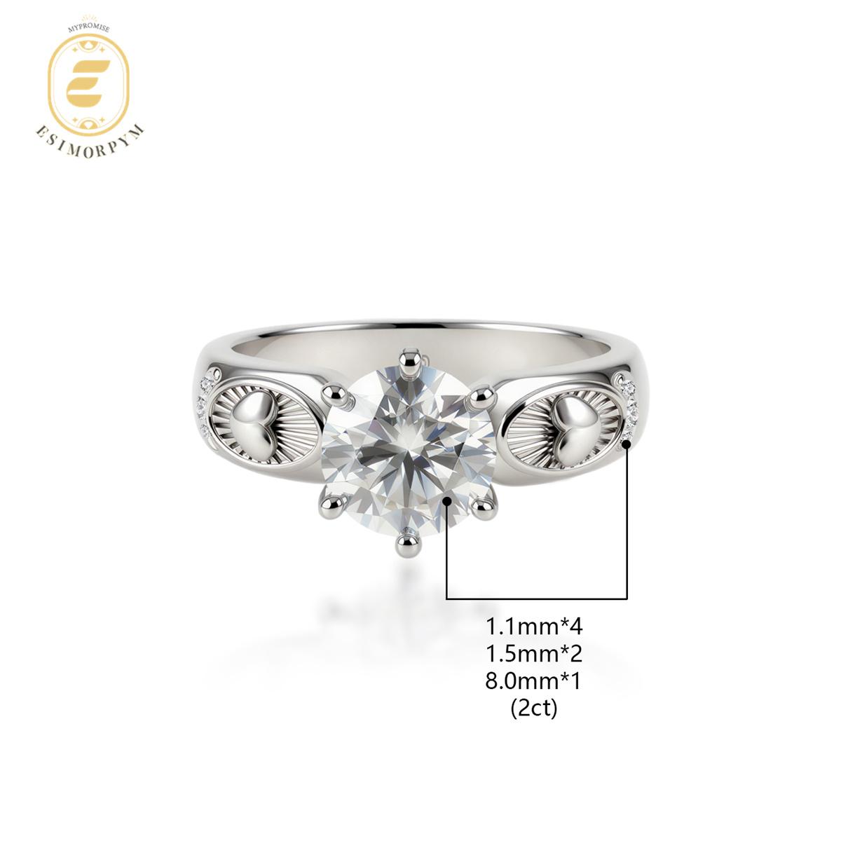 Moissanite 2ct Eternal Heart Round Cut Ring