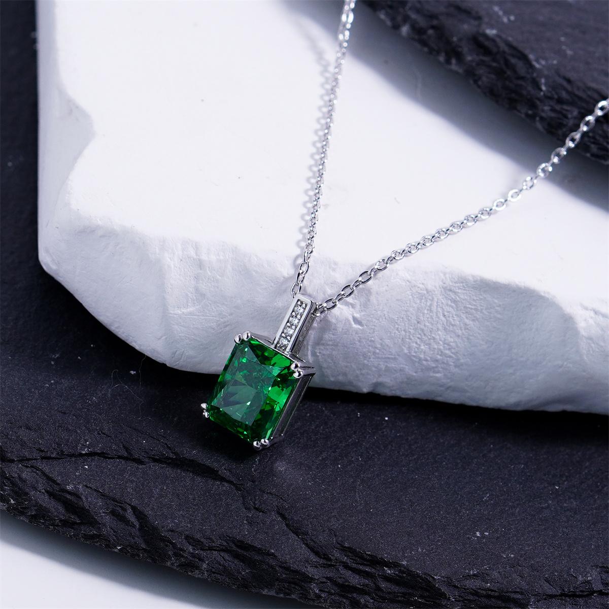 Symphony of Vert Square Pendant Necklace