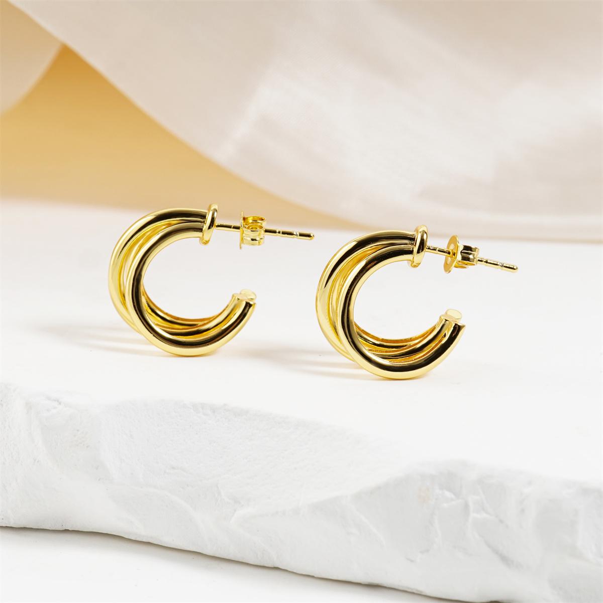 Triple Curve Hoop Earrings