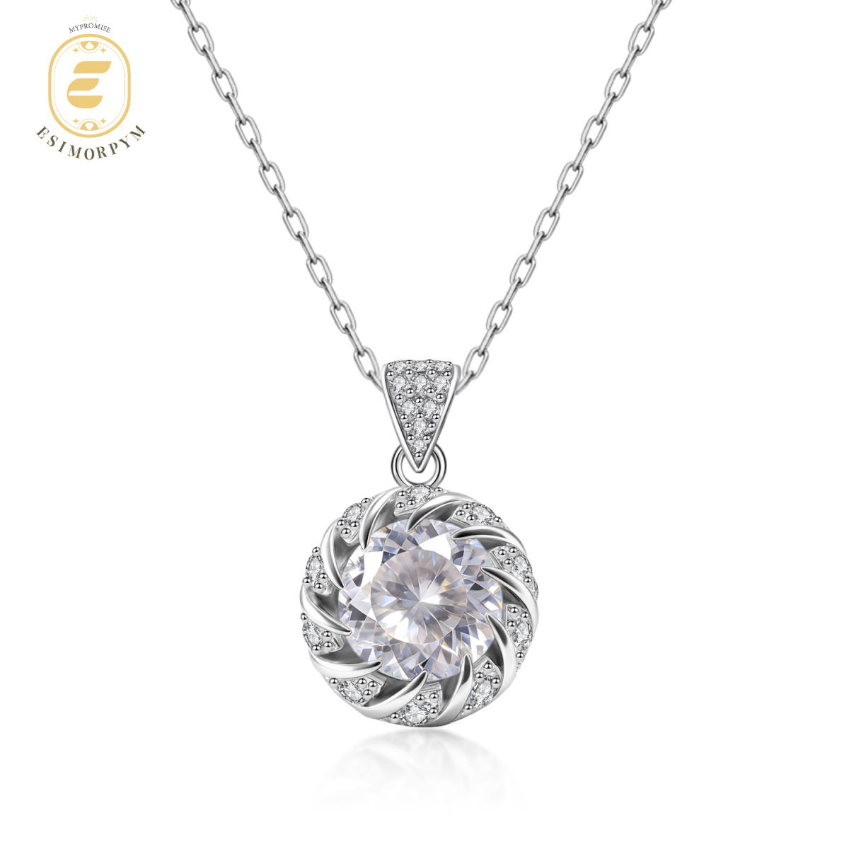 Moissanite 3ct Mysterious Heart Pendant Necklace 