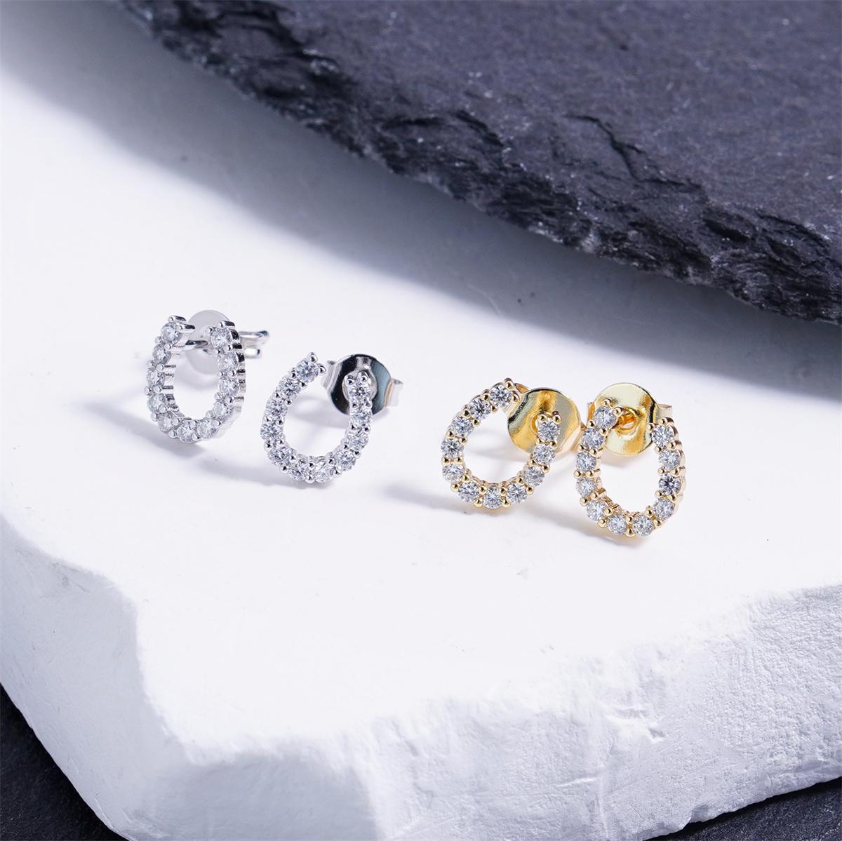 Moissanite Eternal Glow Horseshoe Stud Earrings