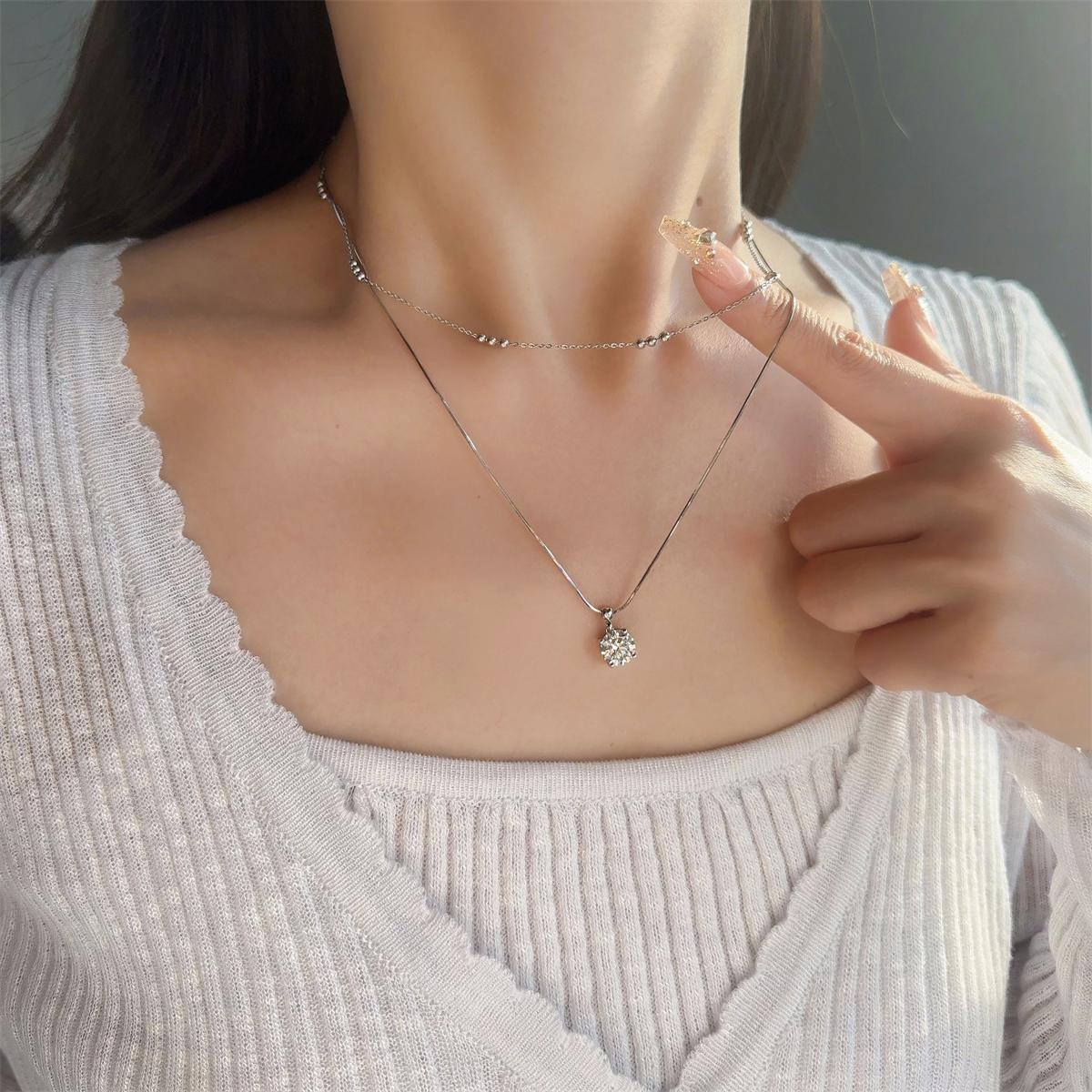 Moissanite 2ct Whispers of Love Copper Pendant Necklace