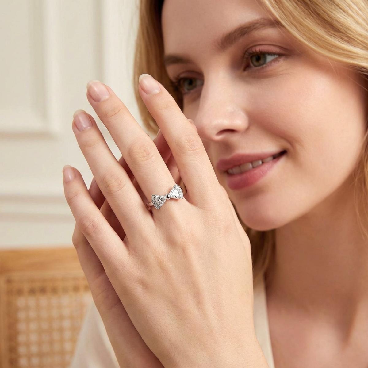 Moissanite 1ct Sweet Bow Ring