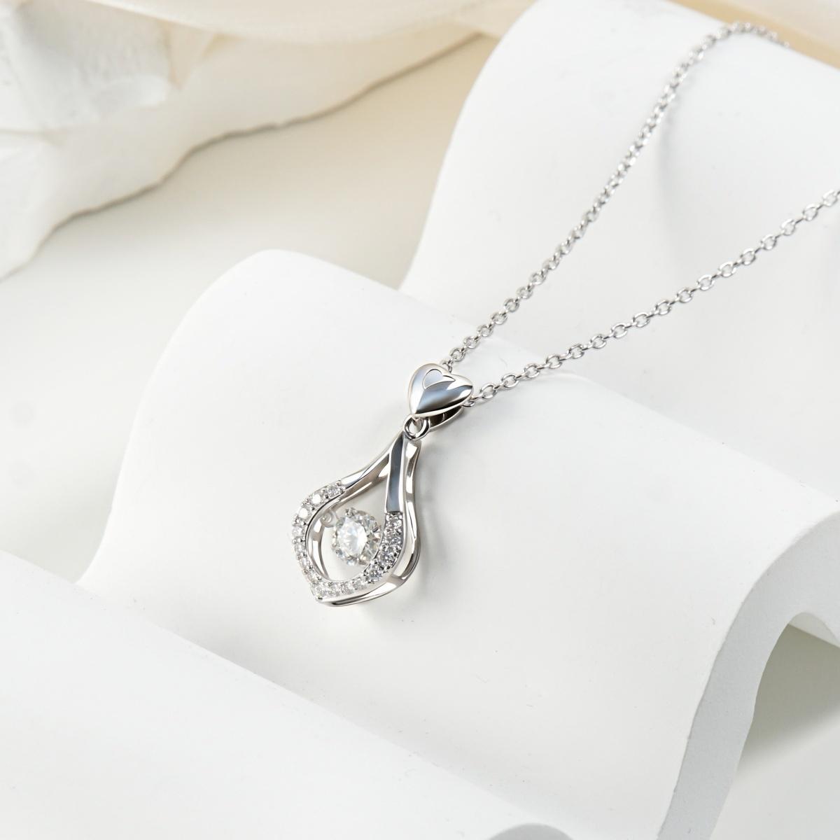 Moissanite Sweetheart Teardrop Pendant Necklace