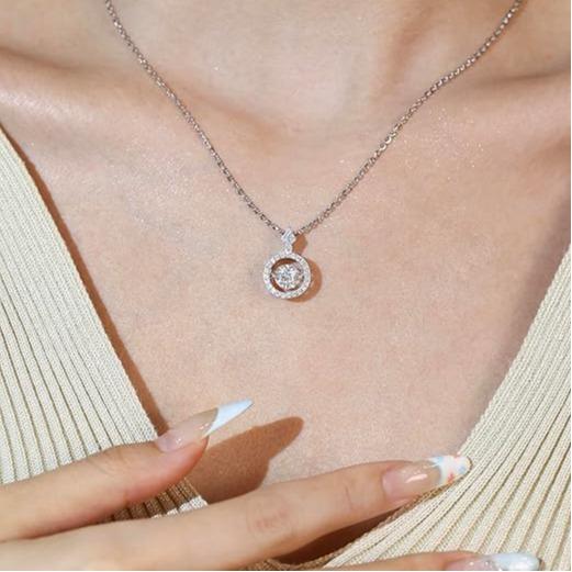 Moissanite 1ct Moving Pendant Necklace Pendant