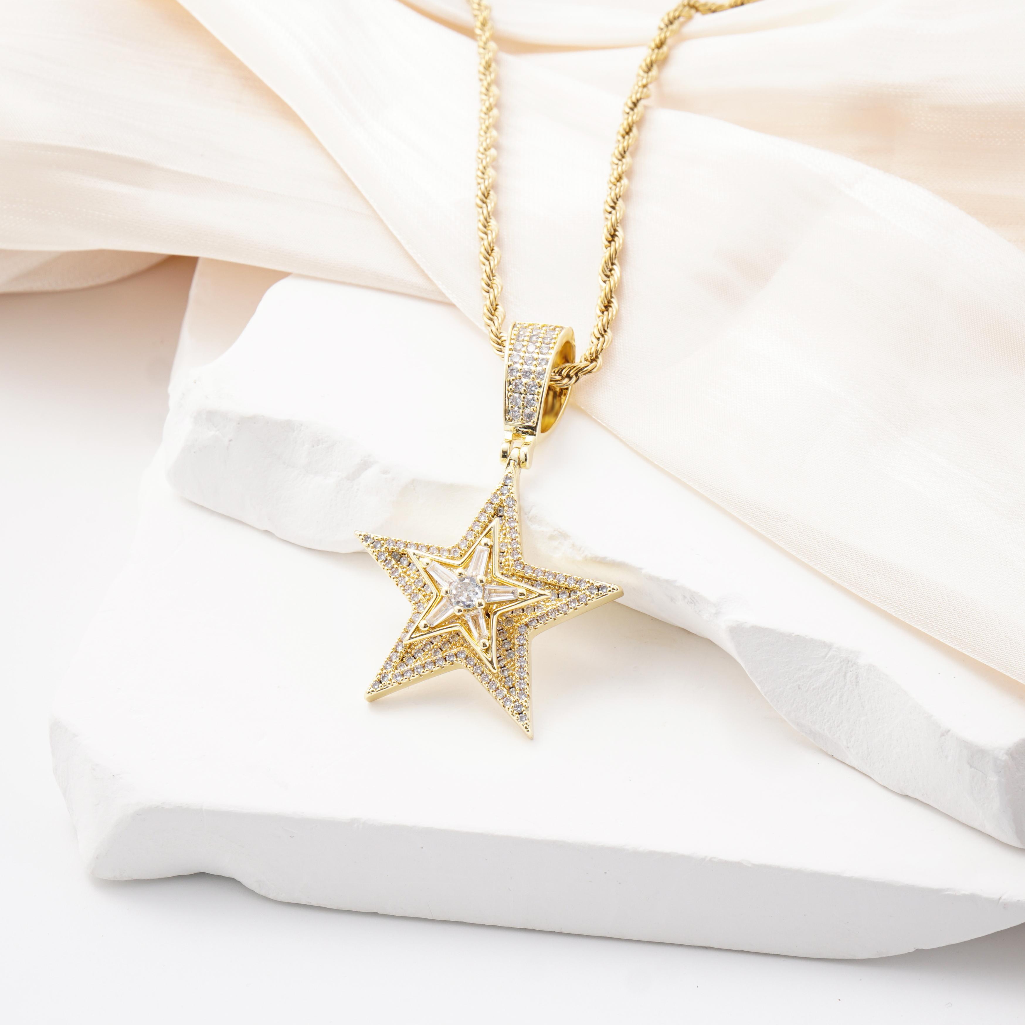 Rotatable Star Pendant Necklace