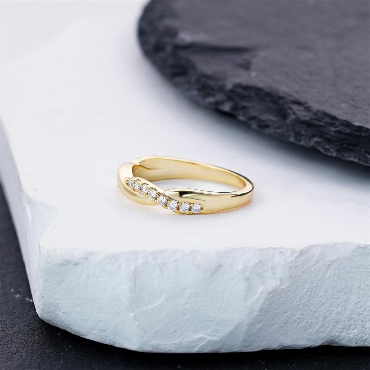 Moissanite Eternal Glow Crossover Ring