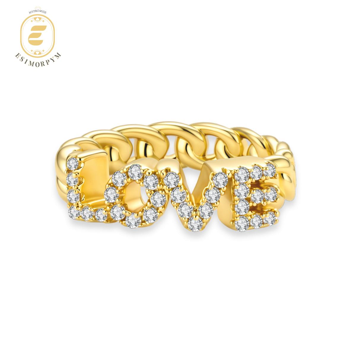 Moissanite Forever Love Chain Ring