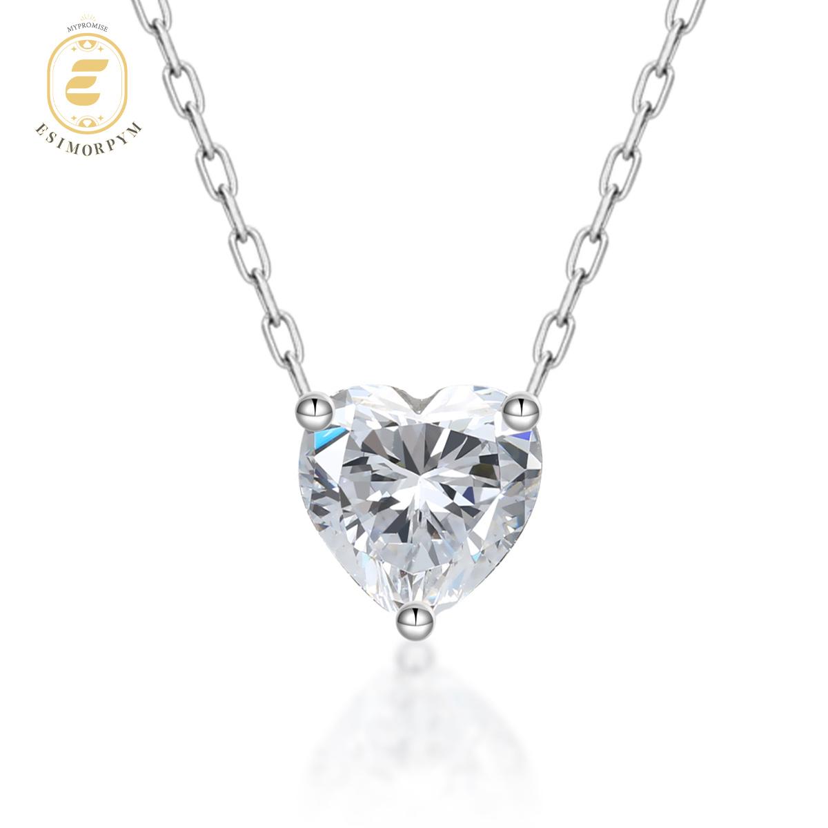 Moissanite 2ct Romantic Heart Pendant Necklace