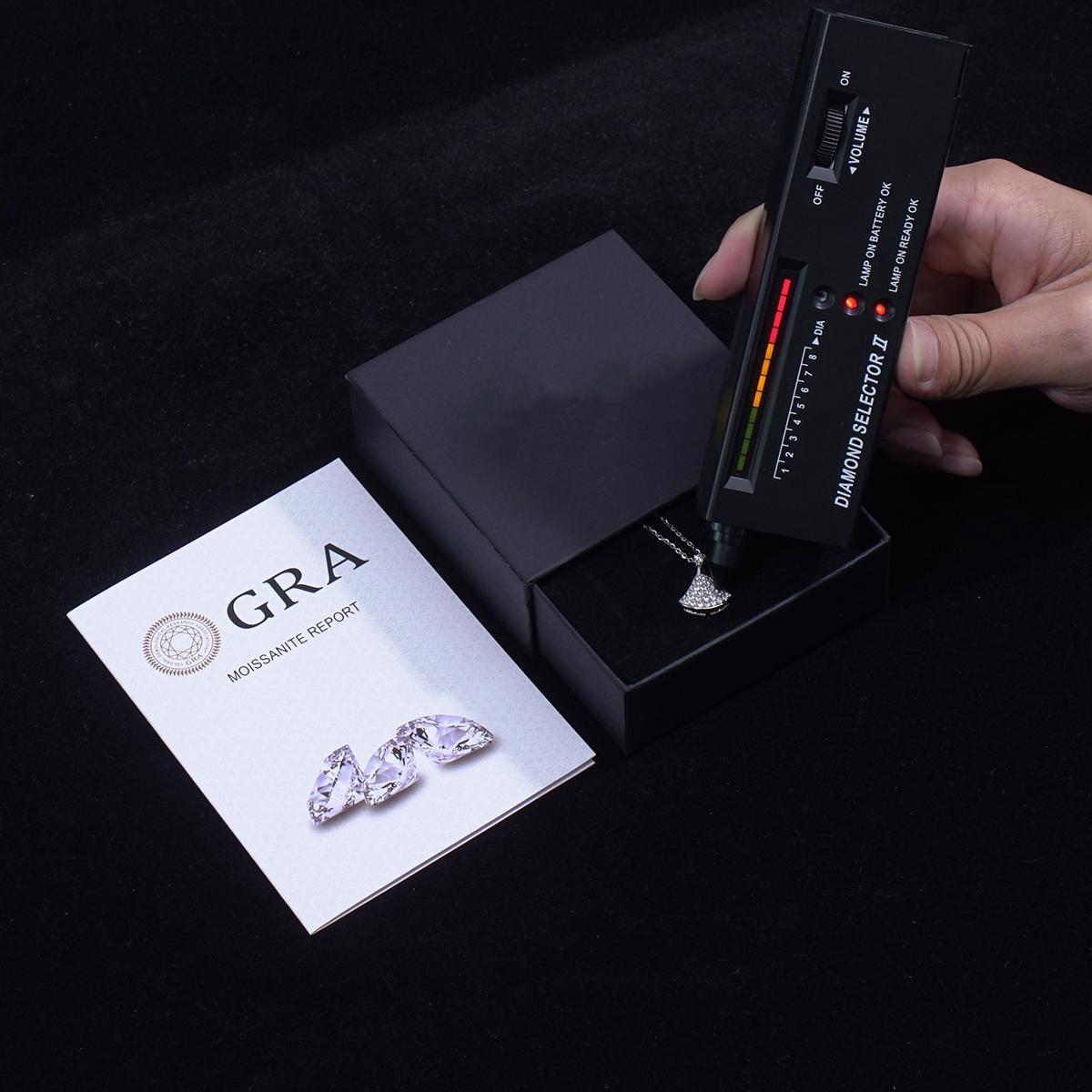 Moissanite Fan-Shaped Pendant Necklace