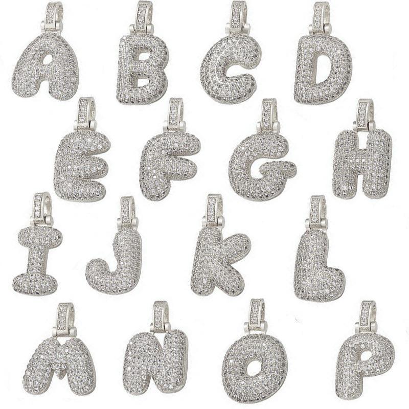 [Buy One Get Free Necklace] Hip Hop Large Letter Alphabet Pendant Necklace