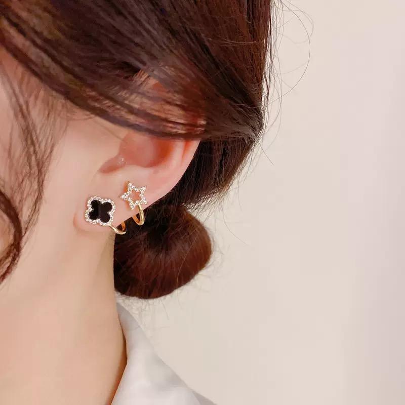 Four-leaf Clover Star Stud Earrings