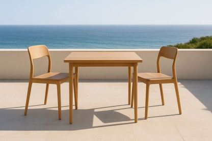 Set tavolo e sedie in legno per esterni