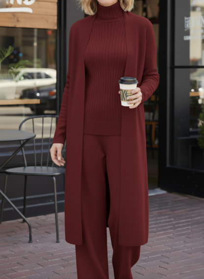 CLEARANCE SALE🔥WOMEN'S ELEGANT WOOL-BLEND KNIT 3-PIECE SET