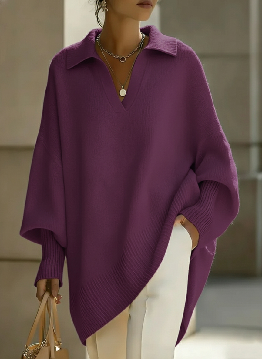 🎄 New Arrivals🔥 Women's Solid Color V-neck Long-sleeved Casual Loose