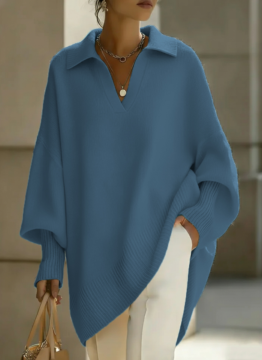 🎄 New Arrivals🔥 Women's Solid Color V-neck Long-sleeved Casual Loose