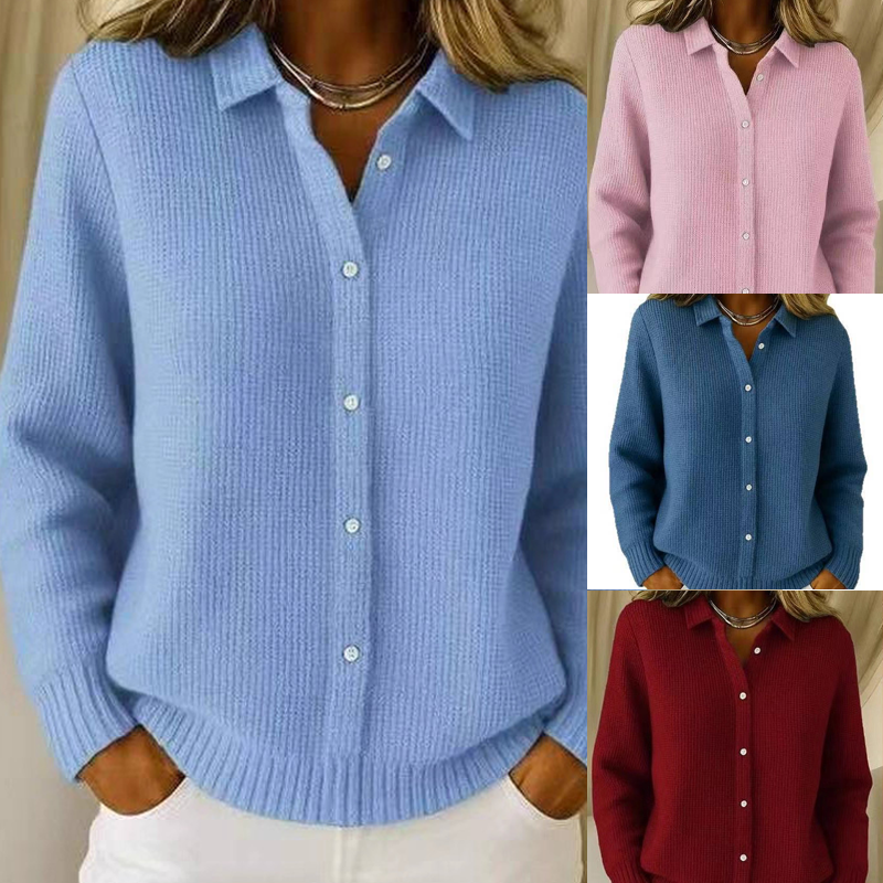 🎁Meet Christmas 50% OFF🎄|Women's Elegant Collared Button-Down Sweater