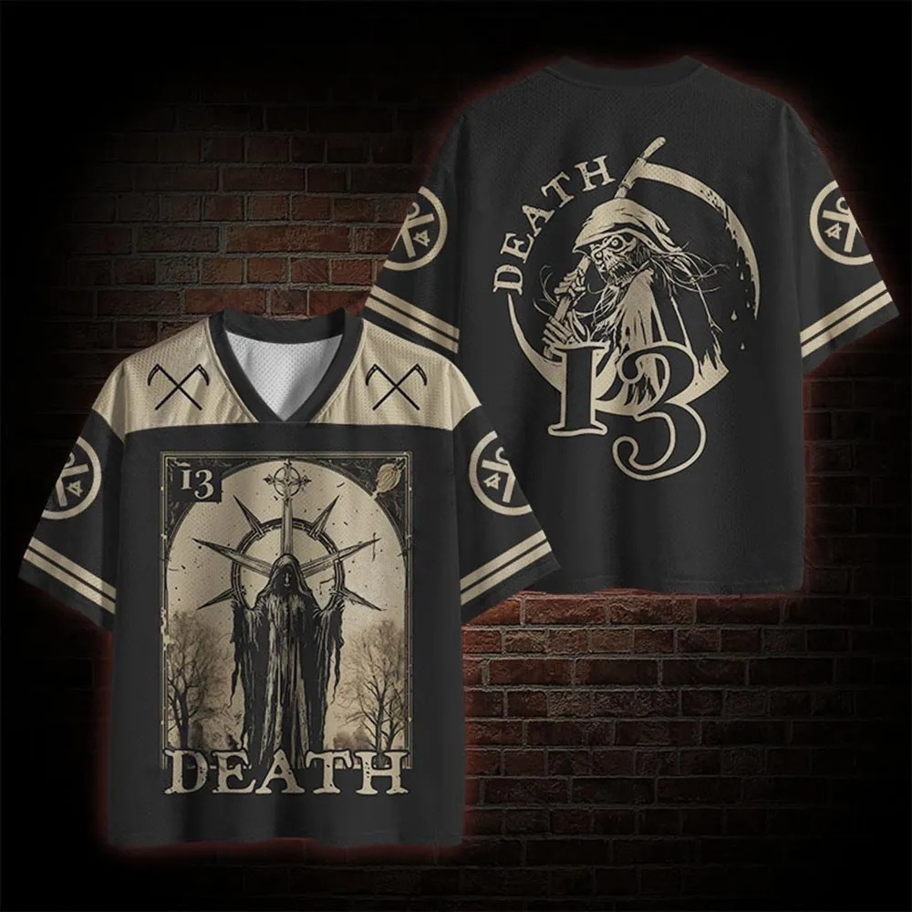Death in Cloak Tarot Card Mesh Jersey