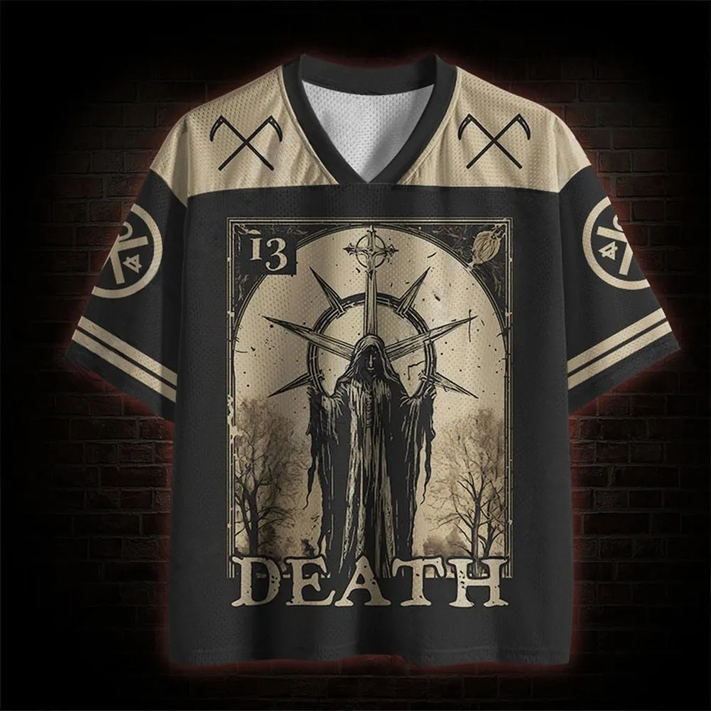 Death in Cloak Tarot Card Mesh Jersey