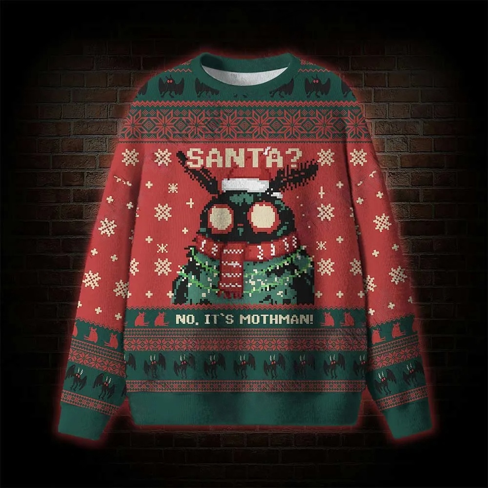 Santa? No It's Mothman Ugly Sweatshirts