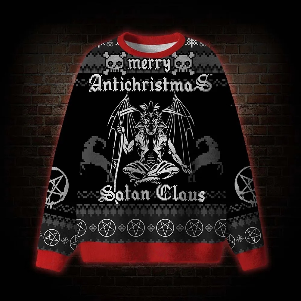 Merry Antichristmas Satan Claus Satanic Ugly Sweatshirts