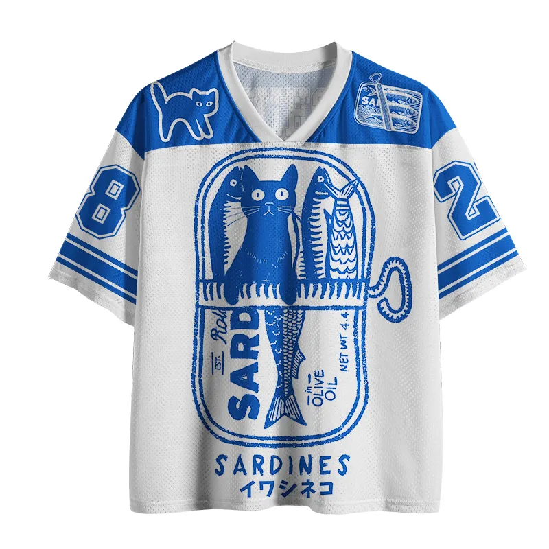 Cat Hiding In A Sardine Can Mesh Jersey