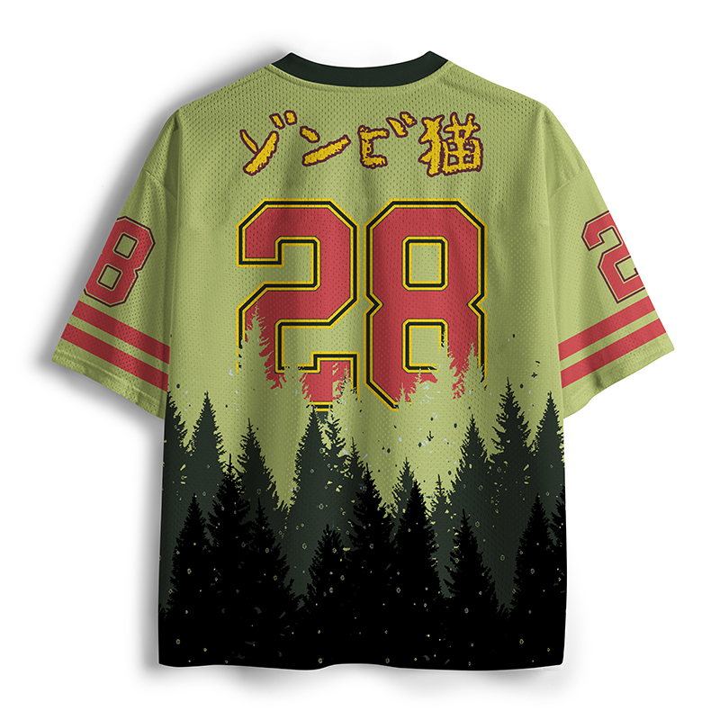  Horrible Japanese Yellow Cat Mesh Jersey