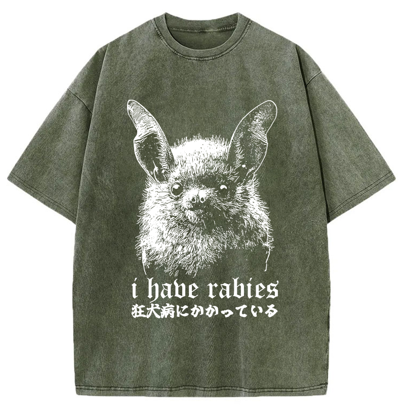 Bats Carry Rabies Washed T-Shirt