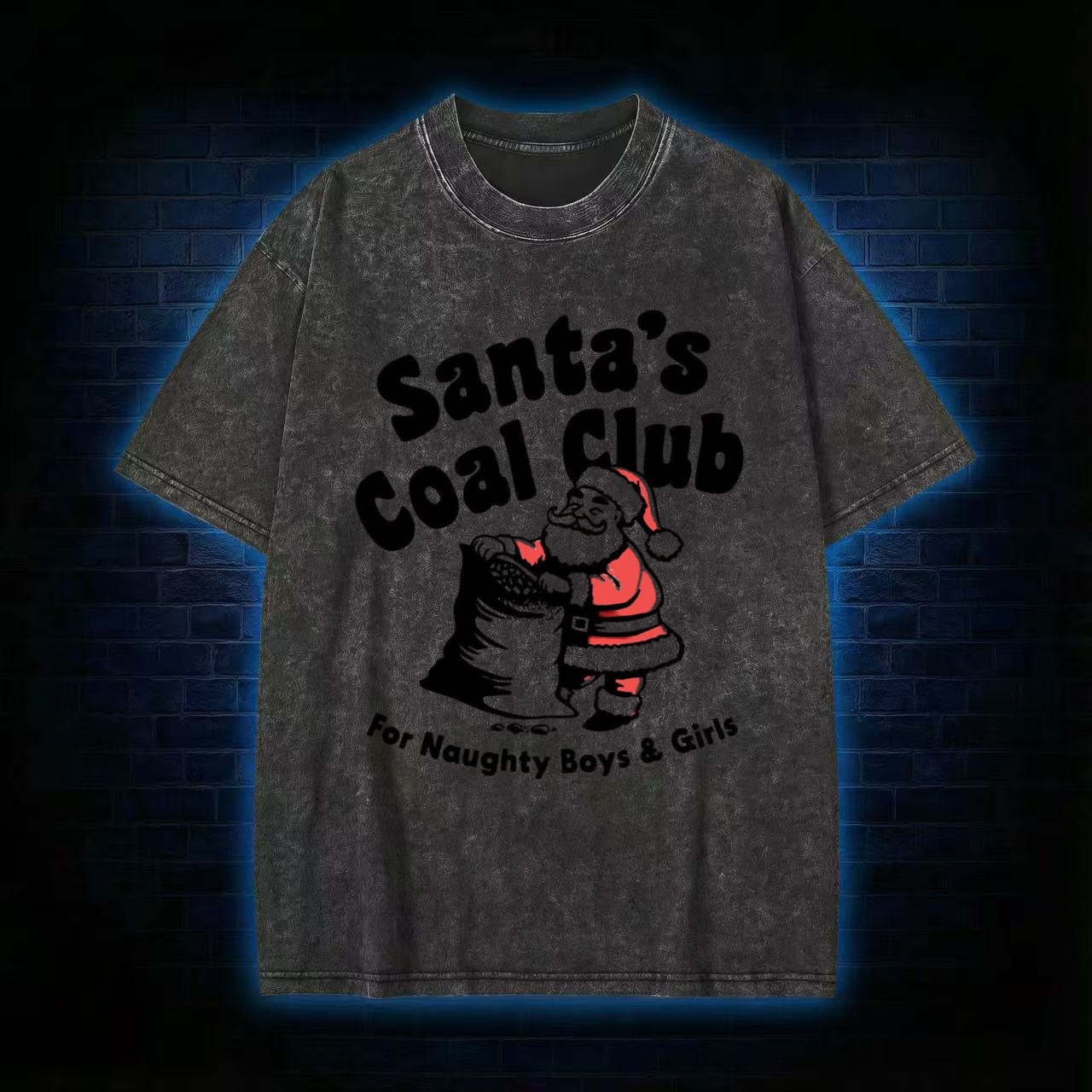 Santa's Coal Club Washed T-shirt
