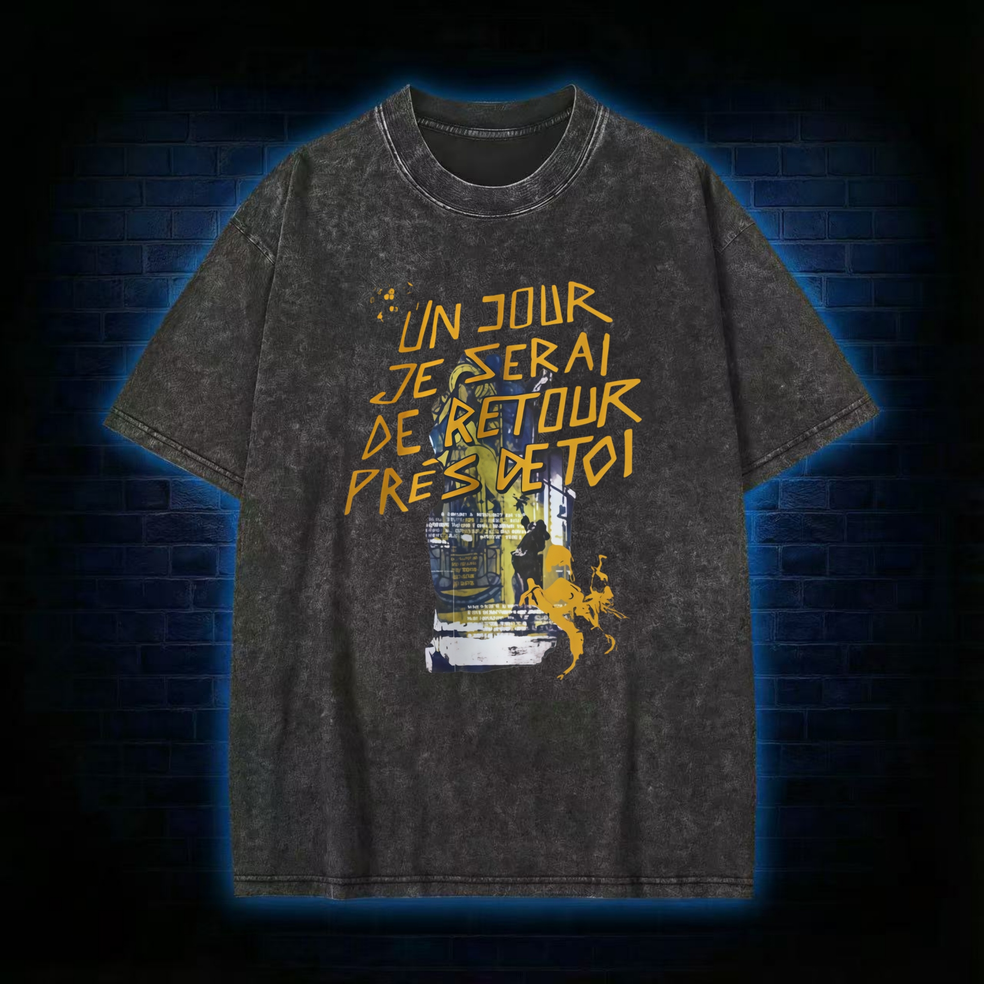 Un Jour Je Serai De Retour Près De Toi Washed T-shirt