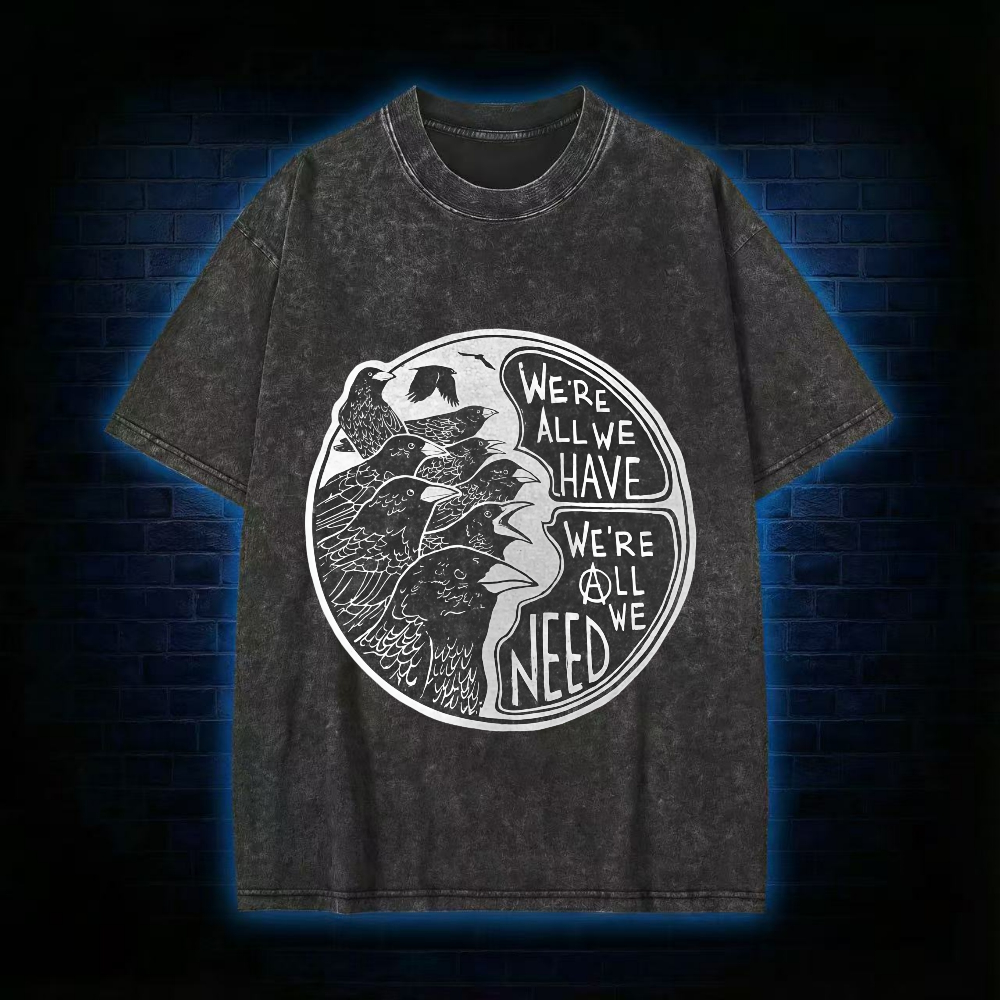 Anarchy Crows Washed T-shirt