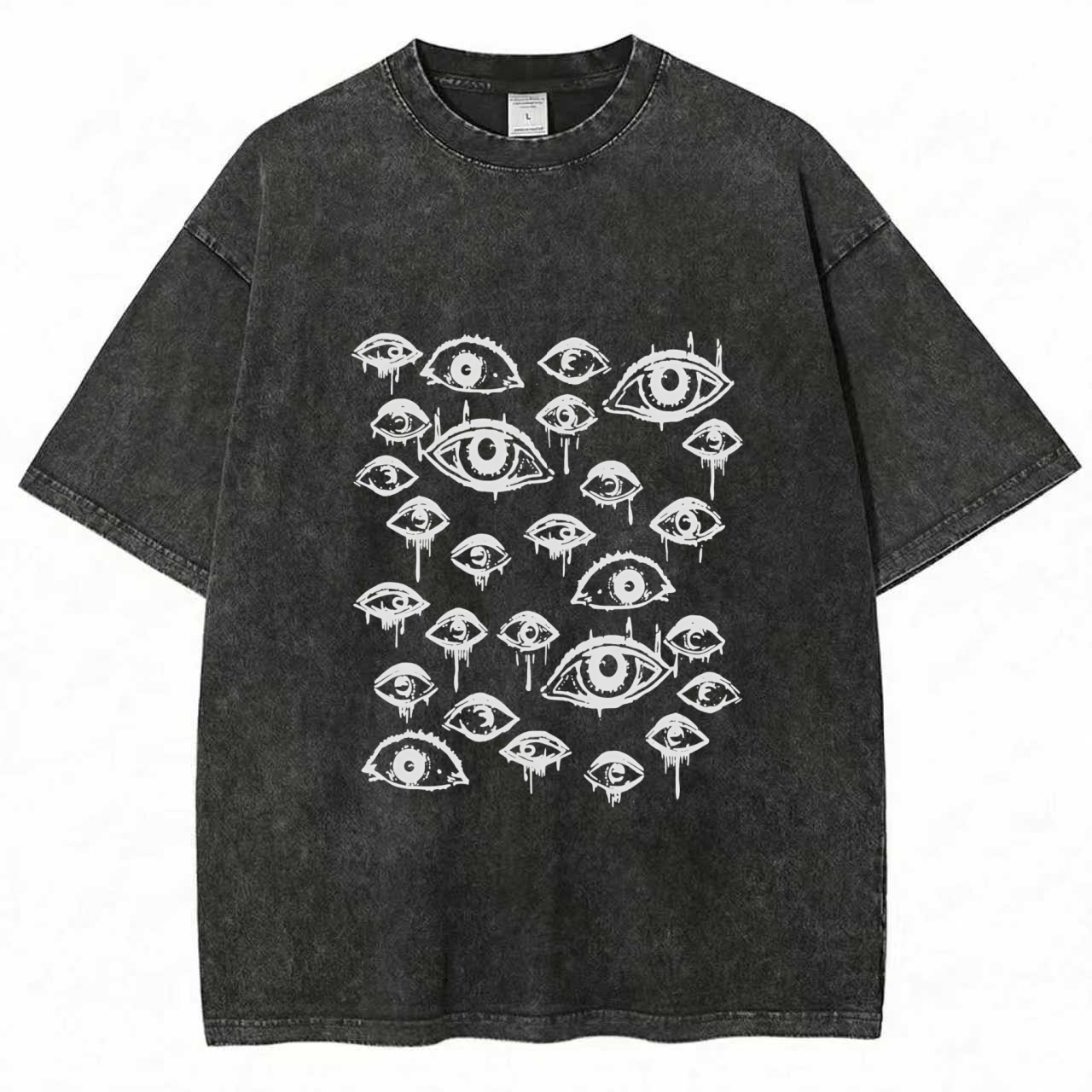 Grunge Eyeball Weird Washed T-shirt