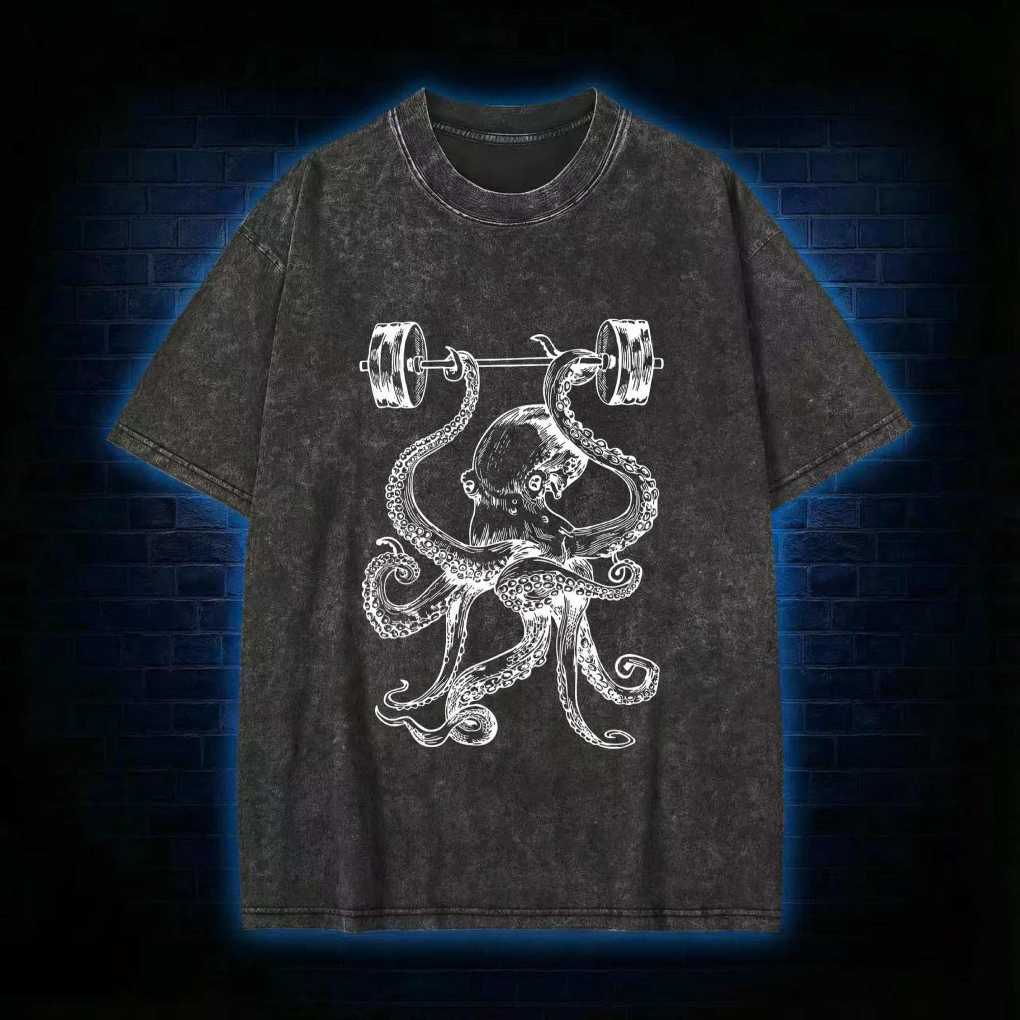 Octopus Weightlifting Washed T-shirt