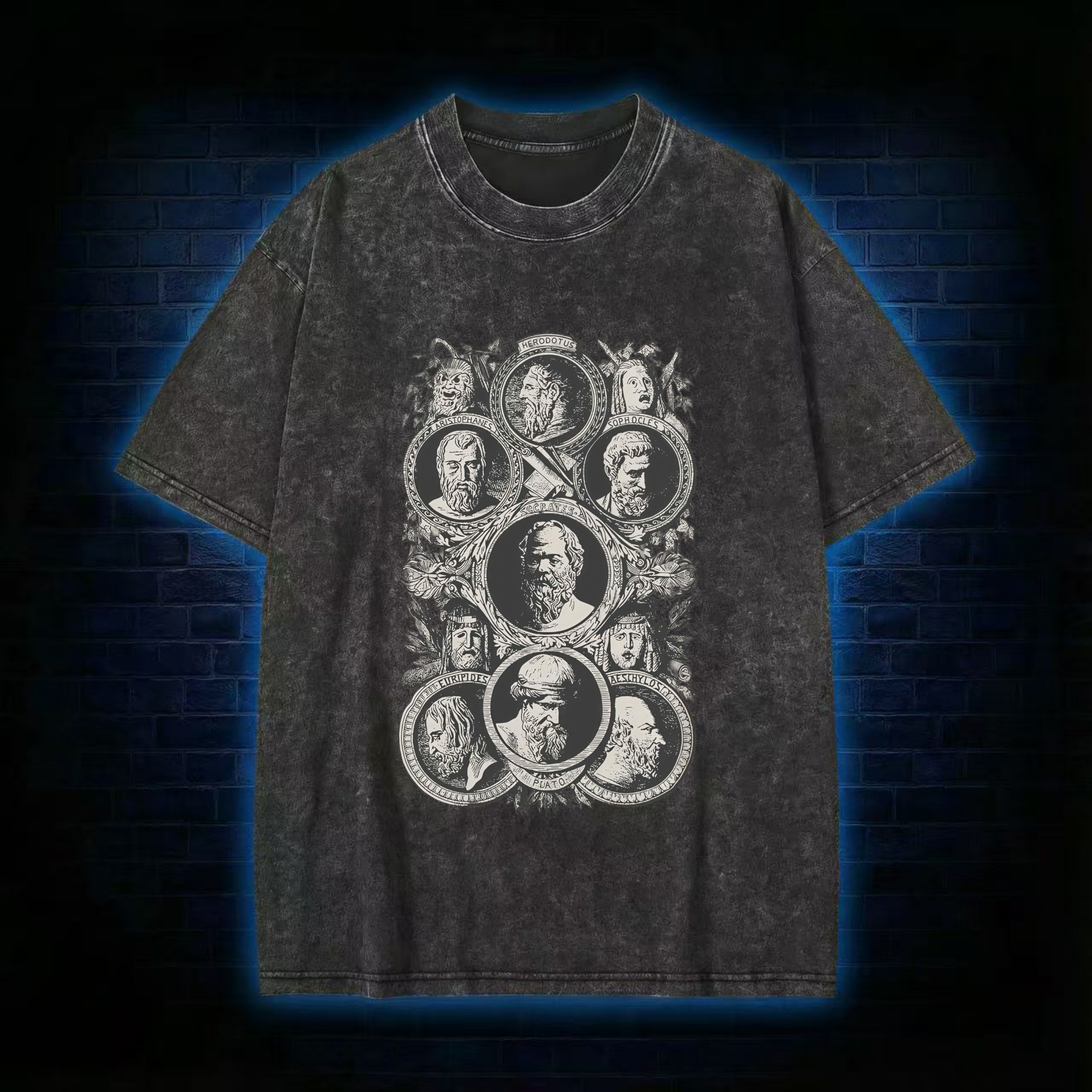 Greek Philosophers Washed T-shirt