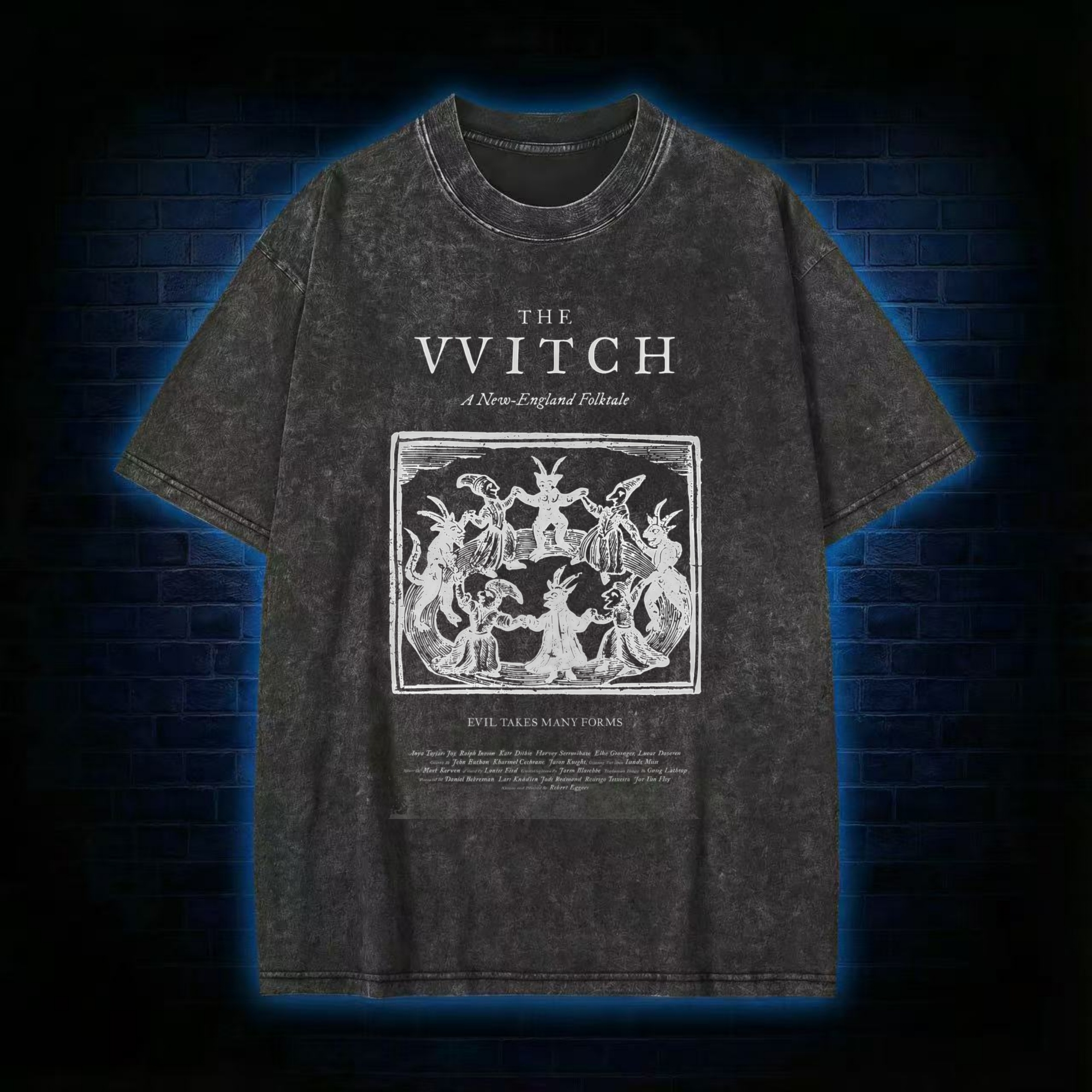 The Witch Retro Horror Folk Washed T-shirt