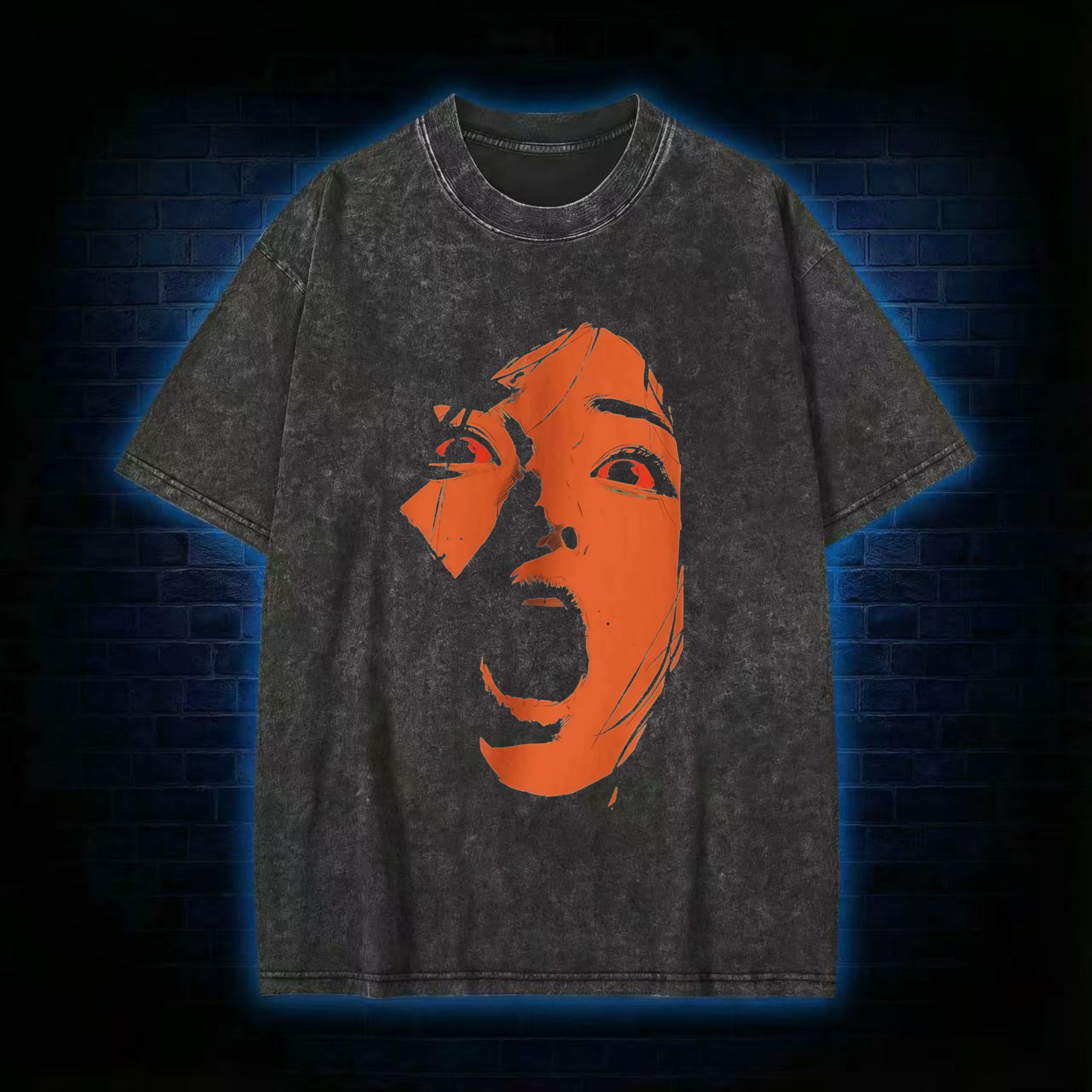 Screaming Face Washed T-shirt
