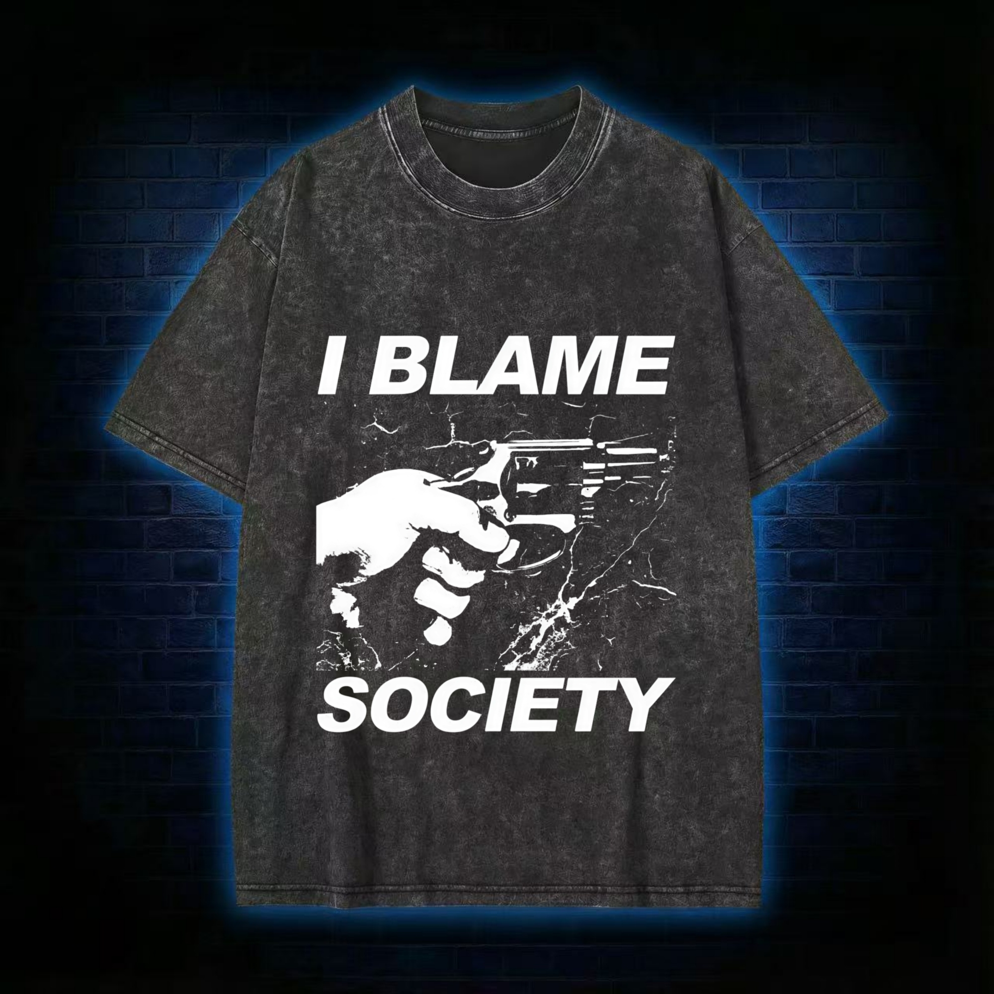 I Blame Society Washed T-shirt