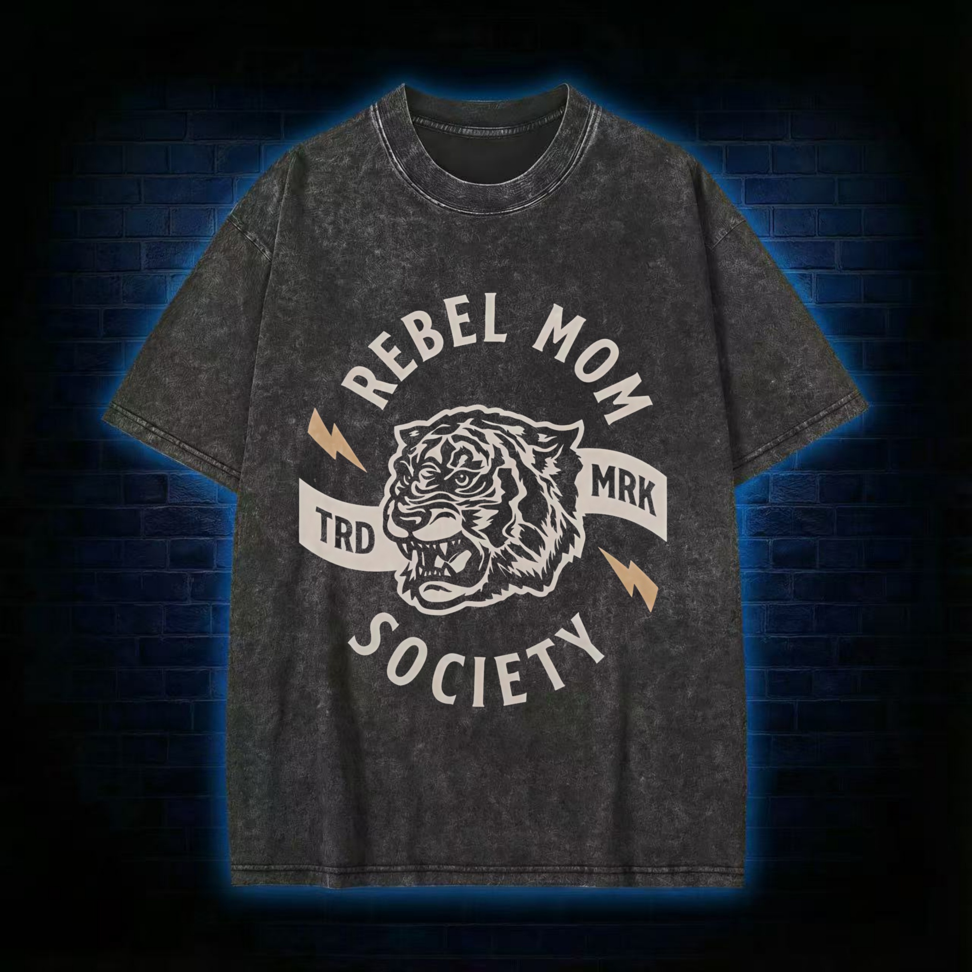 Rebel Mom Society Tiger Washed T-shirt