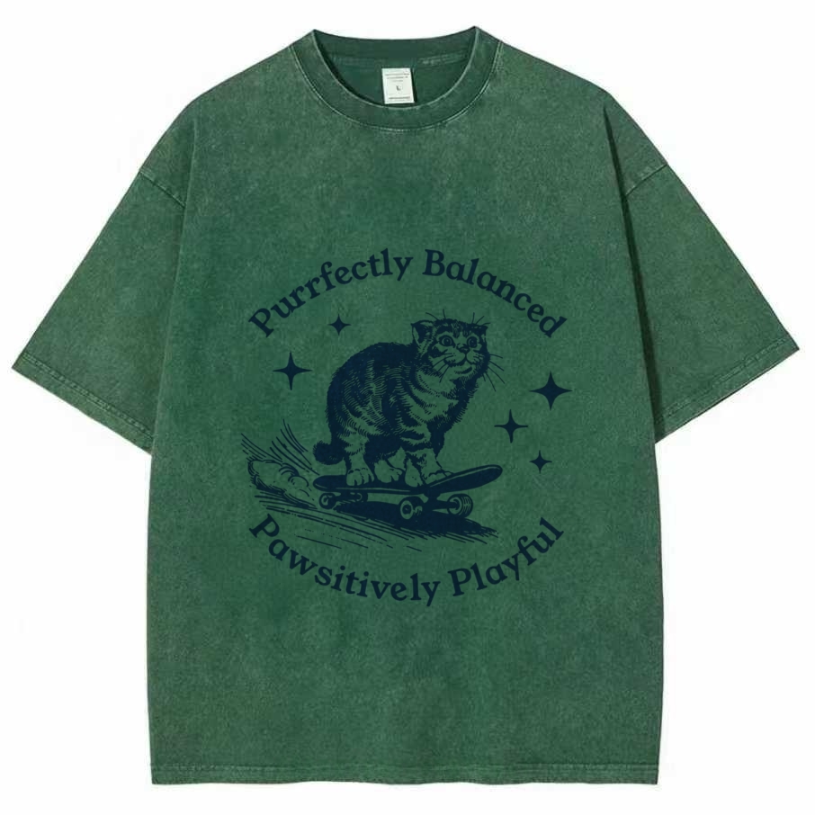 Purrfectly Balanced Washed T-shirt