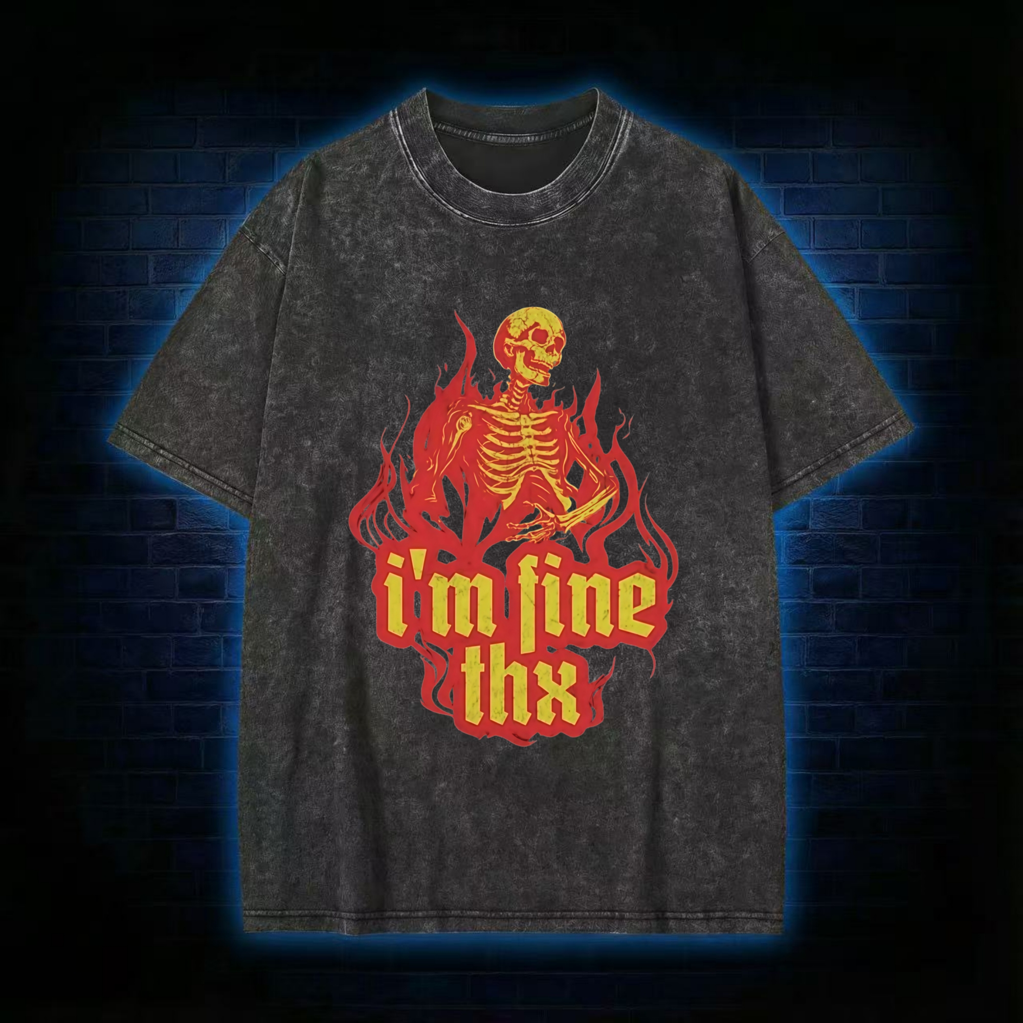 I'm Fine Thx Washed T-shirt