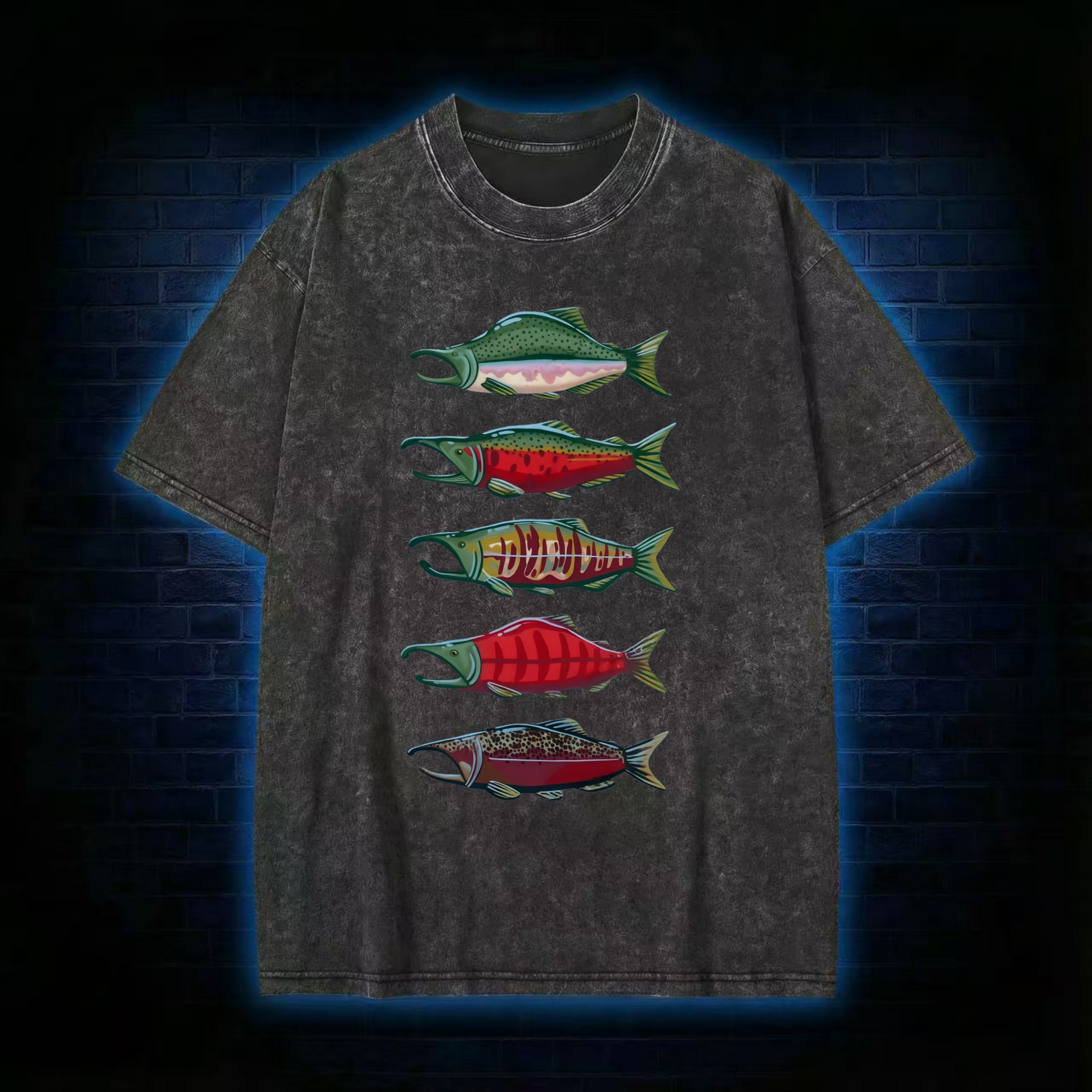 Pacific Salmon Five Washed T-shirt