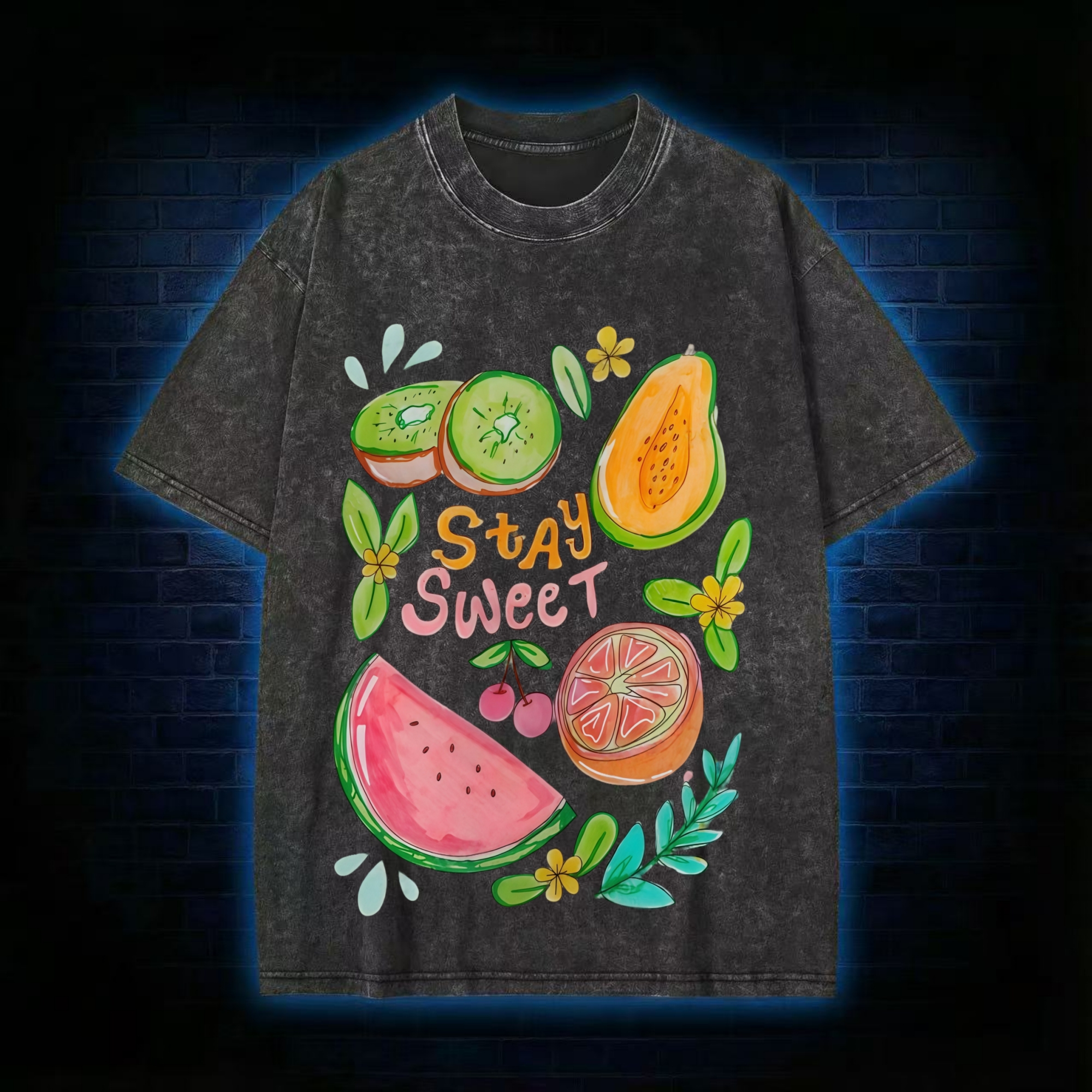 Stay Sweet Fruits Unisex Vintage T-shirt