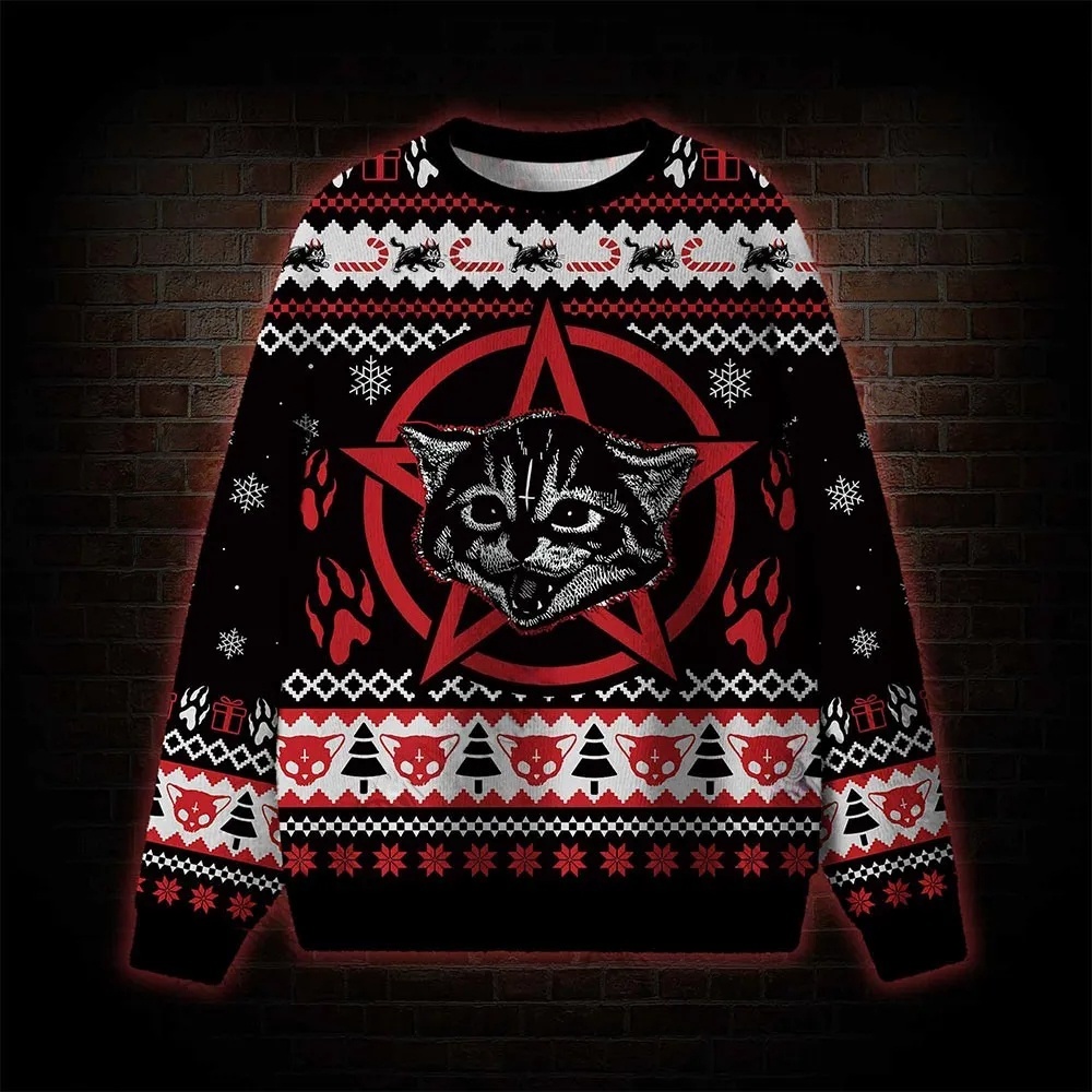 Demon Cat  Ugly Sweatshirts