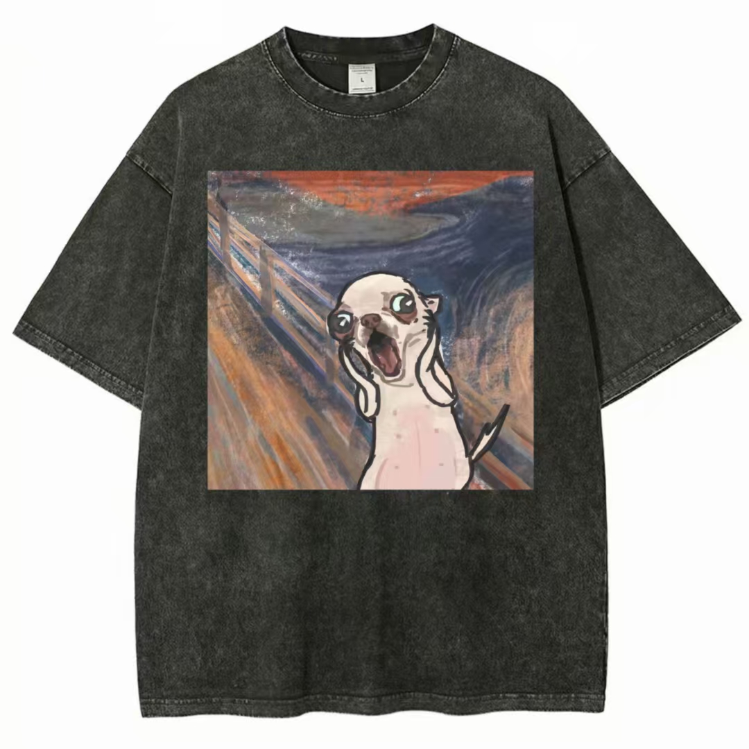 "The Chihuahua Scream" Art Parody Washed T-Shirt