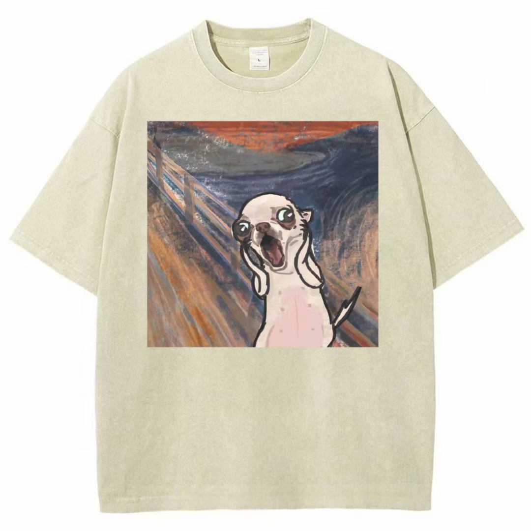 "The Chihuahua Scream" Art Parody Washed T-Shirt