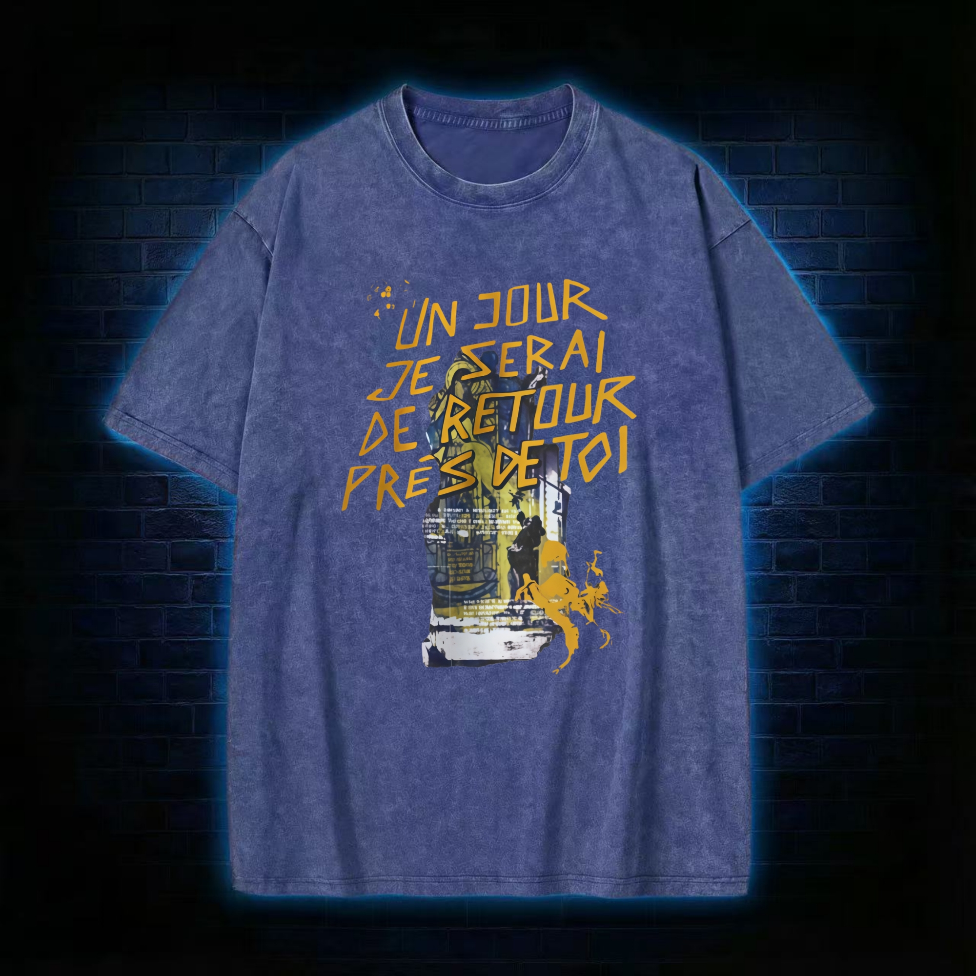 Un Jour Je Serai De Retour Près De Toi Washed T-shirt