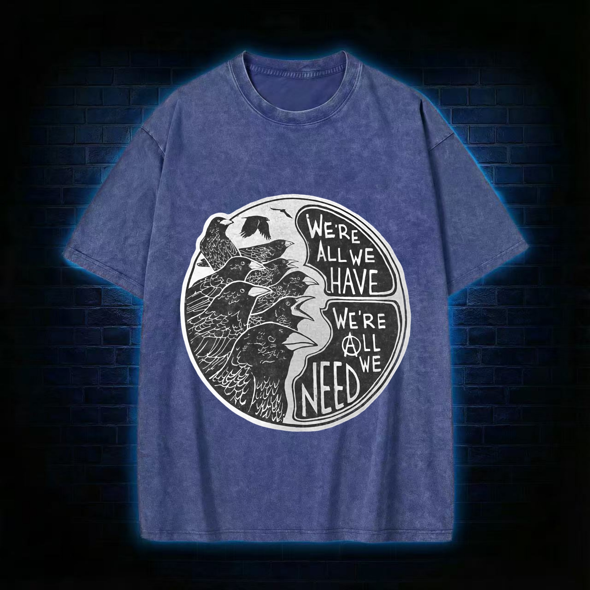 Anarchy Crows Washed T-shirt